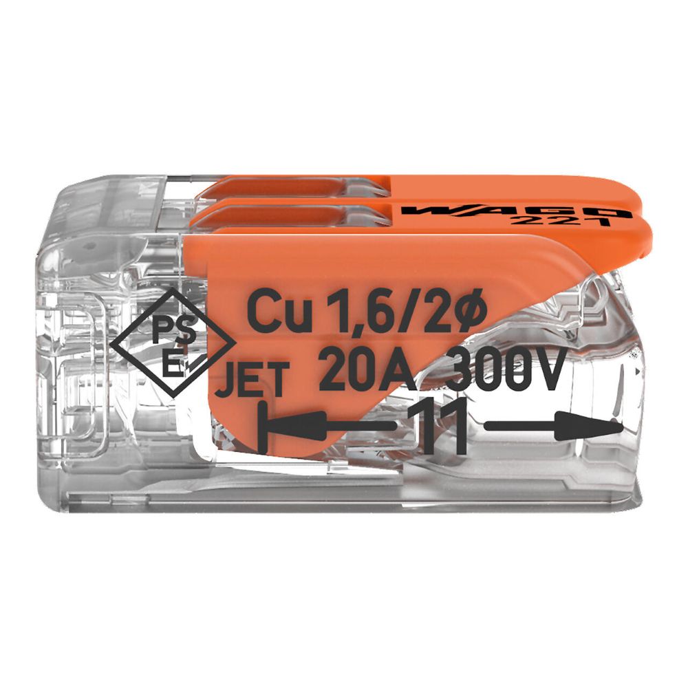 221-412 WAGO 221-412 spojnica za sve vrste vodiča, 2-polna, do 4 mm2