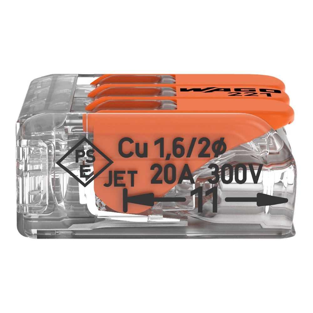 221-413 WAGO 221-413 spojnica za sve vrste vodiča, 3-polna, do 4 mm2