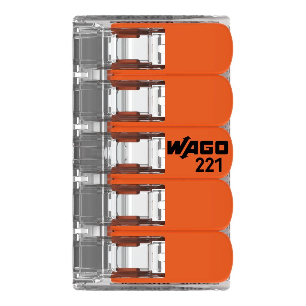 221-415 WAGO 221-415 spojnica za sve vrste vodiča, 5-polna, do 4 mm2