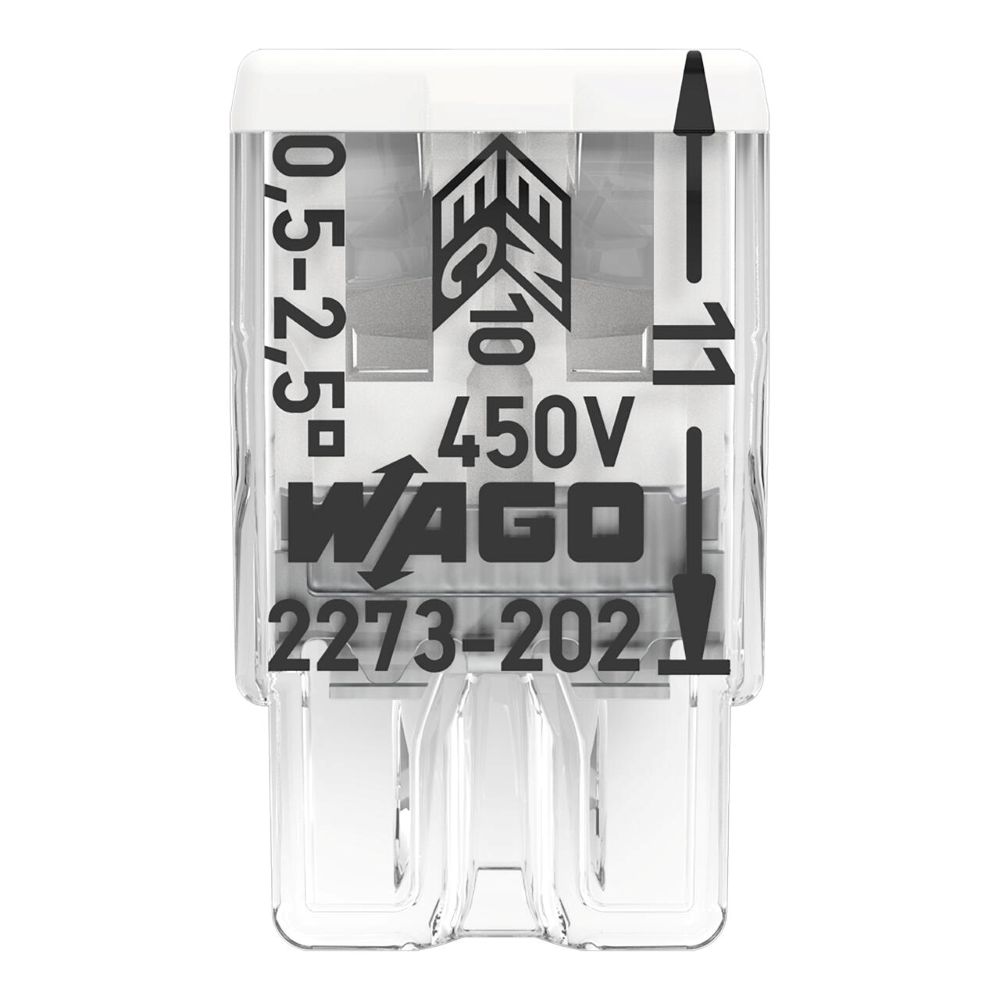 2273-202 WAGO 2273-202 spojnica za pune vodiče, 2-polna, 0.5–2.5 mm2 (push in)