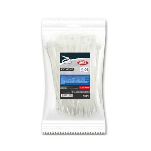 KOŽUL 47754 Plastična vezica 2,5X130mm bijela 100/1