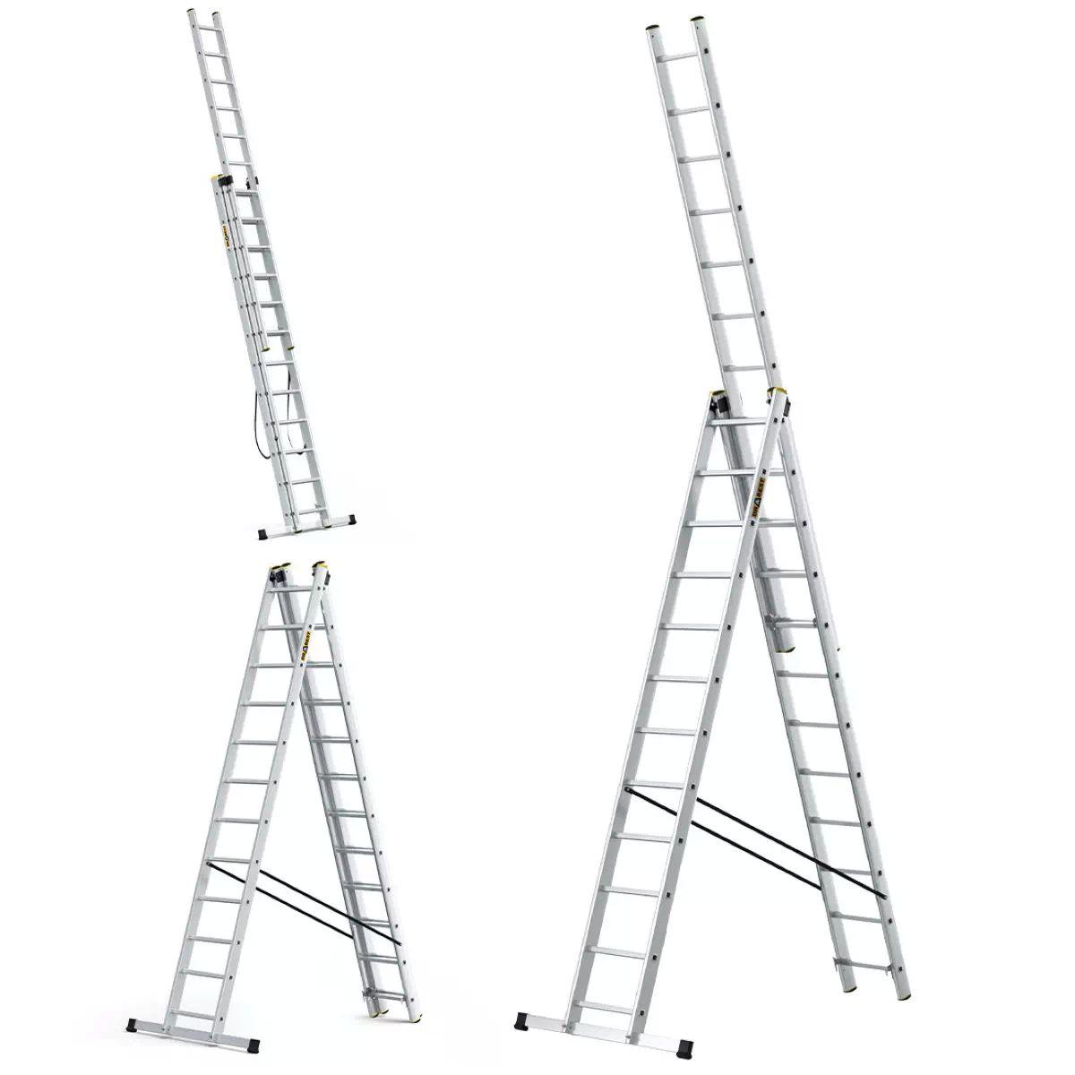 MV Logistic DW3x12t Ljestve ALU PROFI trodijelne 12 gazišta