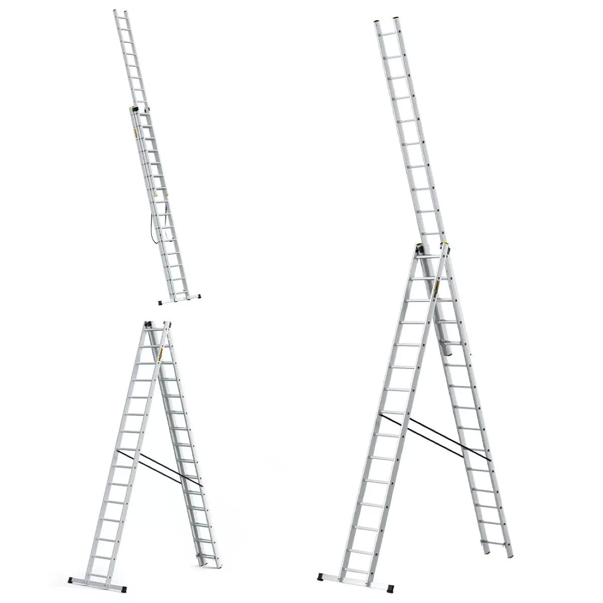 MV Logistic DW3x15t Ljestve ALU PROFI trodijelne 15 gazišta