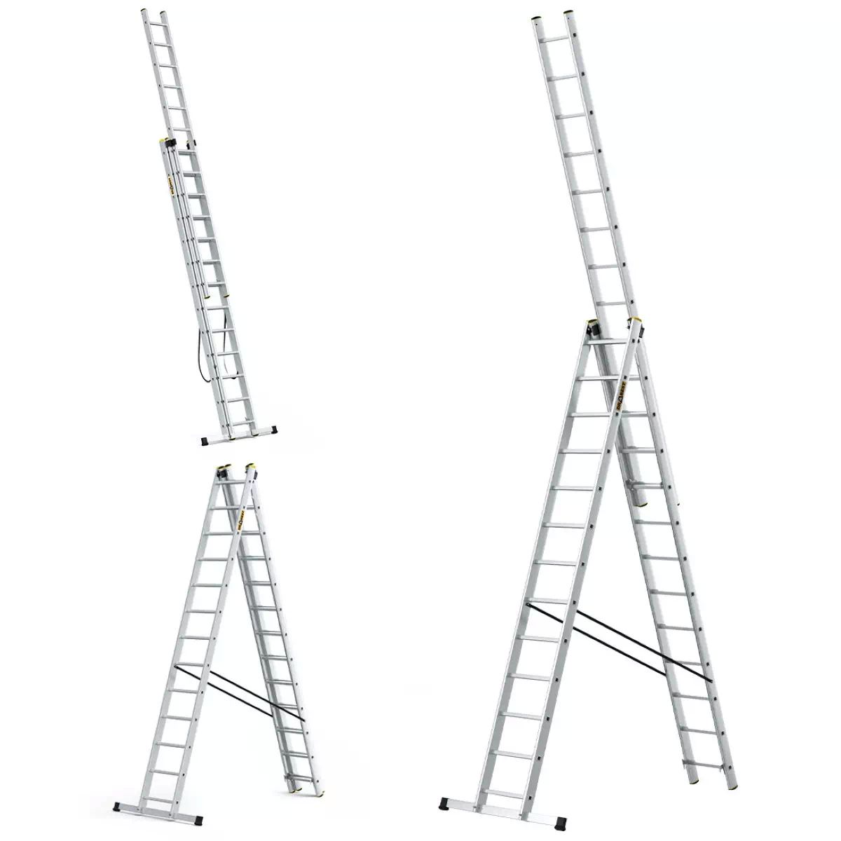 MV Logistic DW3x13t Ljestve ALU PROFI trodijelne 13 gazišta